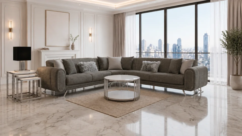 Aura Sectional Set – Grey at HomeBella Furniture, Ottawa – photo 1