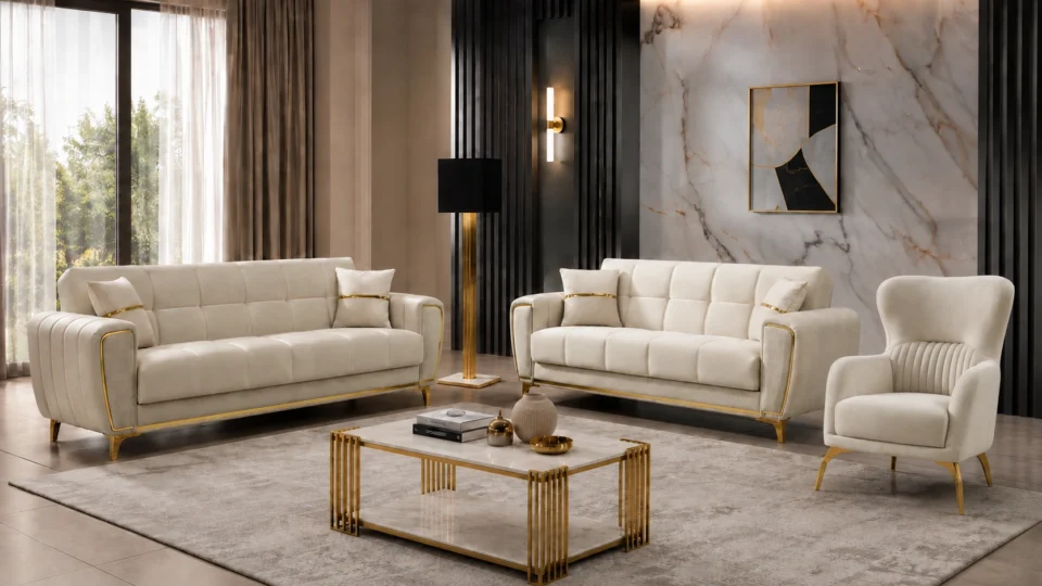 Boston Sofa Set – Beige at HomeBella Furniture, Ottawa – photo 1