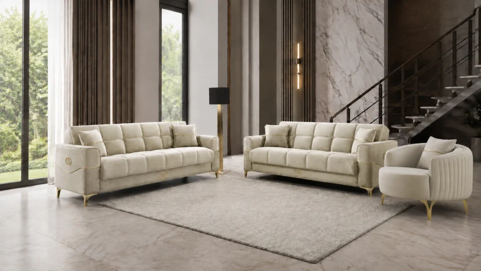 Clara Sofa Set – Beige at HomeBella Furniture, Ottawa – photo 1