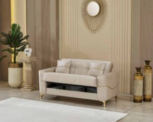 Clara Velvet Sofa Set – Beige at HomeBella Furniture, Ottawa – photo 3