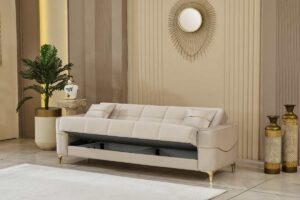 Clara Velvet Sofa Set – Beige at HomeBella Furniture, Ottawa – photo 5