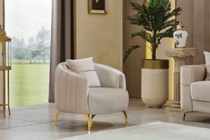 Clara Velvet Sofa Set – Beige at HomeBella Furniture, Ottawa – photo 9