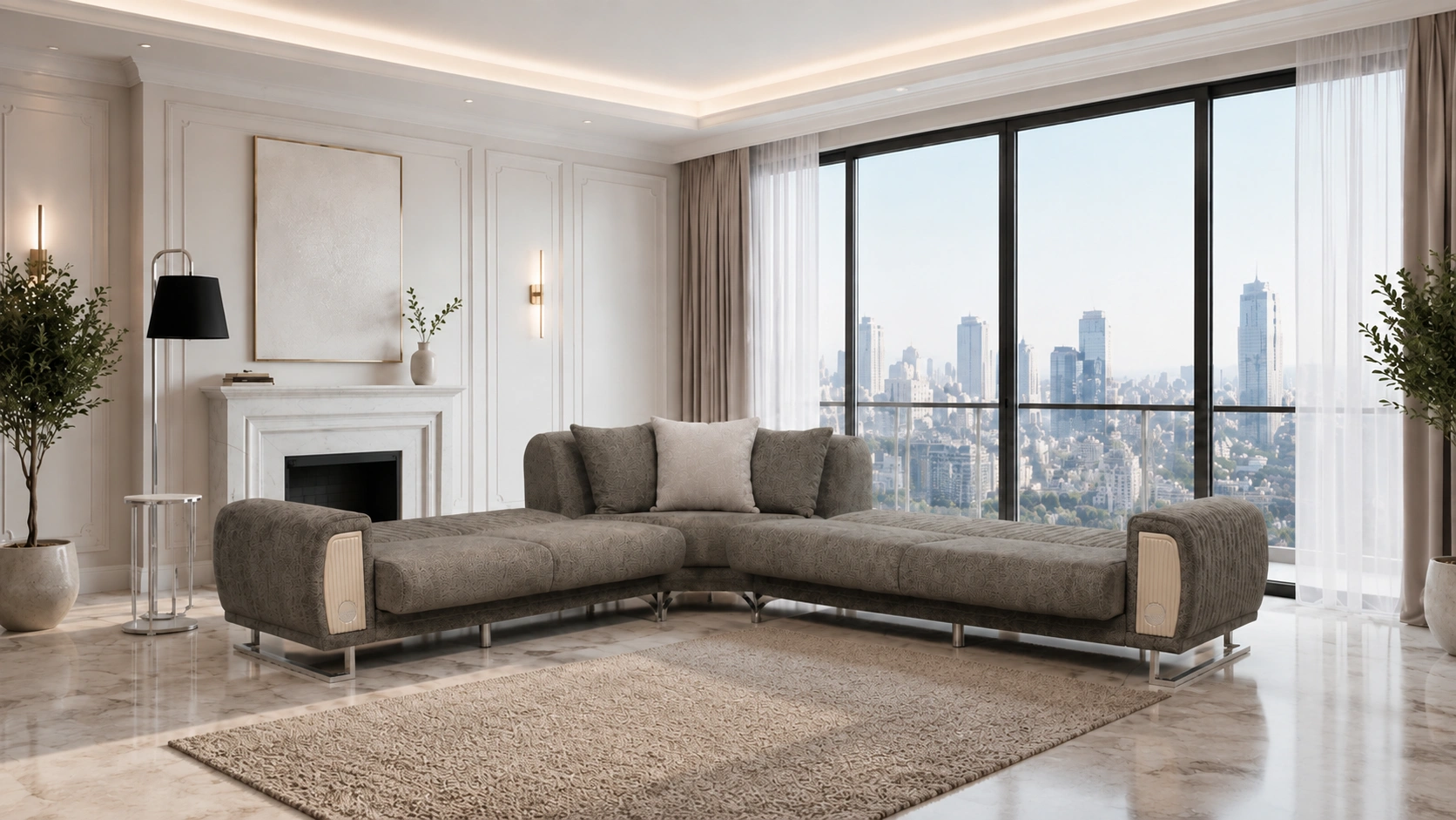 Damla Sectional Set – Grey & Silver at HomeBella Furniture, Ottawa – photo 5