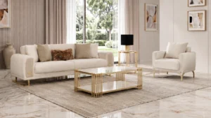 Damla Sofa Set – Beige & Gold at HomeBella Furniture, Ottawa – photo 3