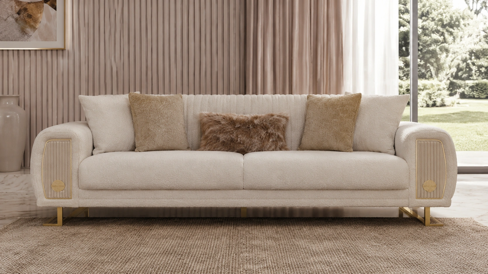 Damla Sofa Set – Beige & Gold at HomeBella Furniture, Ottawa – photo 5