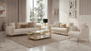 Damla Sofa Set – Beige & Gold at HomeBella Furniture, Ottawa – photo 7