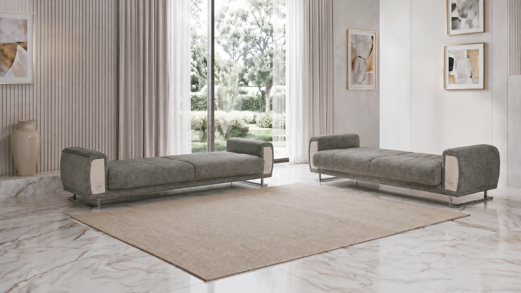 Damla Sofa Set – Grey & Silver at HomeBella Furniture, Ottawa – photo 2