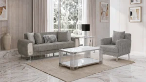 Damla Sofa Set – Grey & Silver at HomeBella Furniture, Ottawa – photo 6