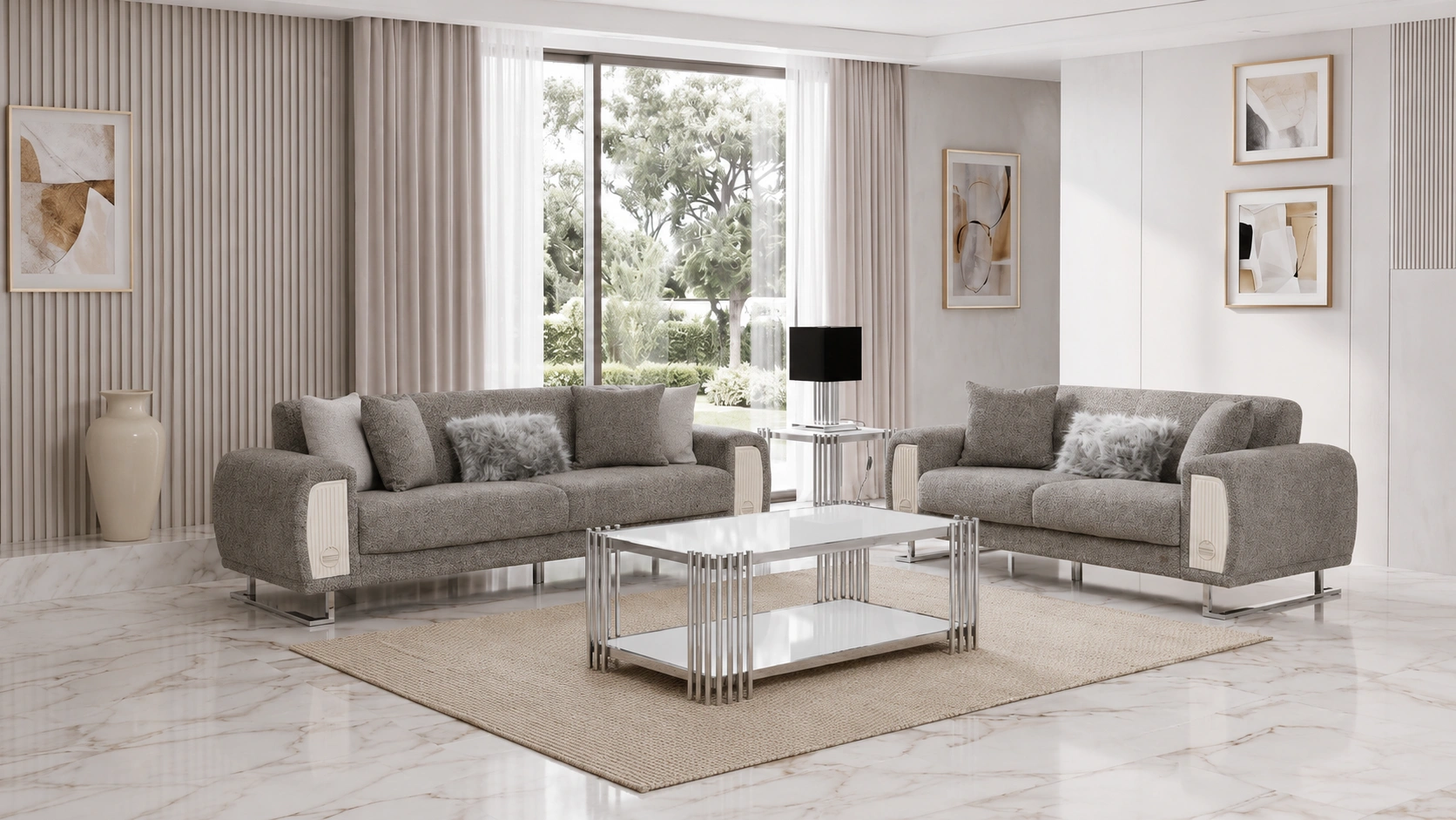 Damla Sofa Set – Grey & Silver at HomeBella Furniture, Ottawa – photo 9