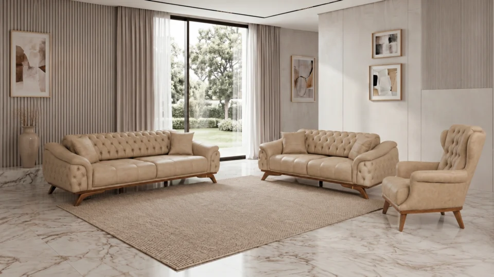 Lagos Sofa Set – Beige at HomeBella Furniture, Ottawa – photo 1