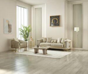 Roma Sofa Set – Beige & Gold at HomeBella Furniture, Ottawa – photo 2