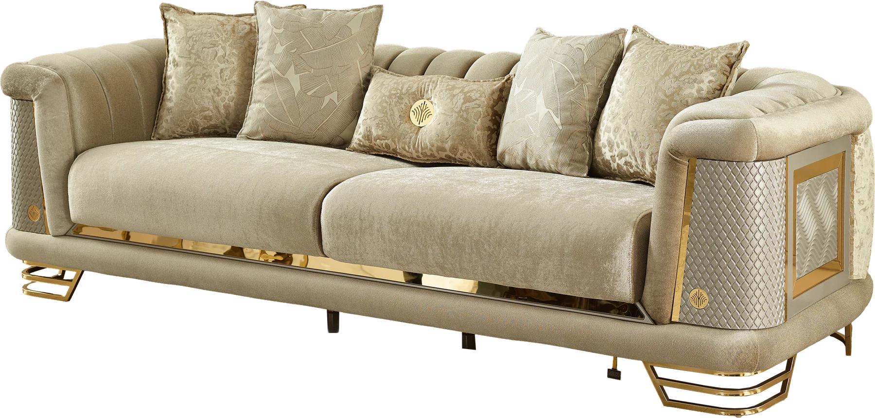 Roma Sofa Set – Beige & Gold at HomeBella Furniture, Ottawa – photo 8