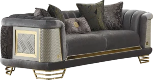 Roma Sofa Set – Grey & Gold at HomeBella Furniture, Ottawa – photo 3