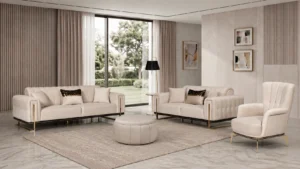 Tella Classic Sofa Set – Cream & Gold at HomeBella Furniture, Ottawa – photo 1