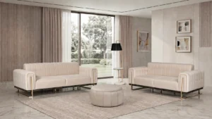 Tella Classic Sofa Set – Cream & Gold at HomeBella Furniture, Ottawa – photo 4
