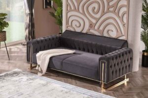 Tella Sofa Set – Dark Grey & Gold at HomeBella Furniture, Ottawa – photo 5