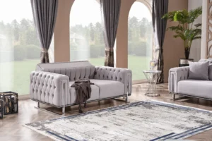 Tella Sofa Set – Light Grey & Silver at HomeBella Furniture, Ottawa – photo 2