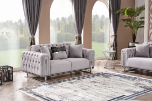 Tella Sofa Set – Light Grey & Silver at HomeBella Furniture, Ottawa – photo 3
