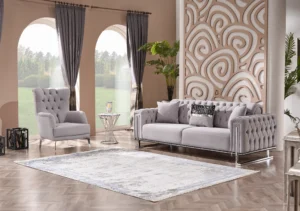 Tella Sofa Set – Light Grey & Silver at HomeBella Furniture, Ottawa – photo 7